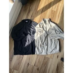 New Balance Jacket Mens XL Lot of 2 Black Tan Zip Windbreaker Anorak Pullover
